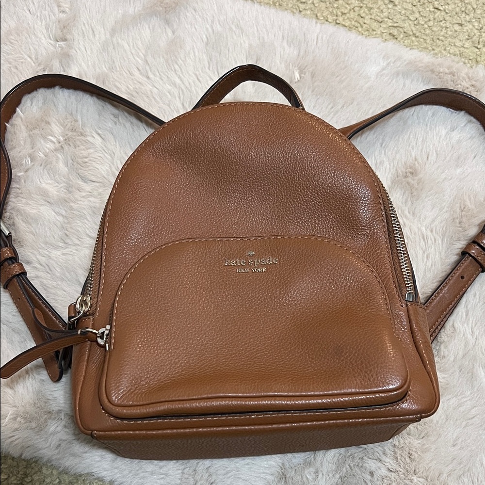 Kate Spade Tan Leather Mini Backpack